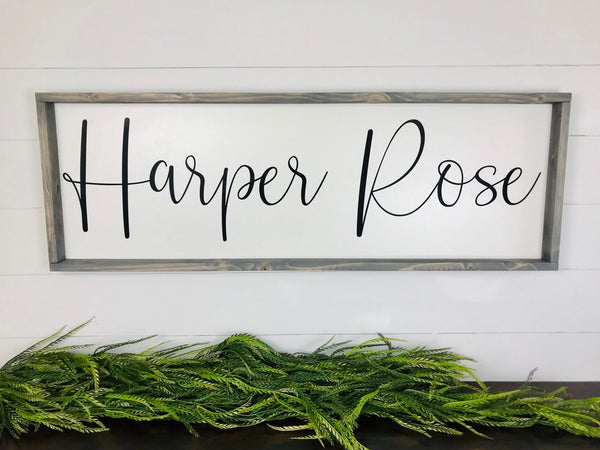 Nursery Name Sign, Over Crib Nursery Decor, Baby Shower Gift, Girl Nursery Name Sign, Boy Name Sign, Wood Nursery Sign, Farmhouse Sign