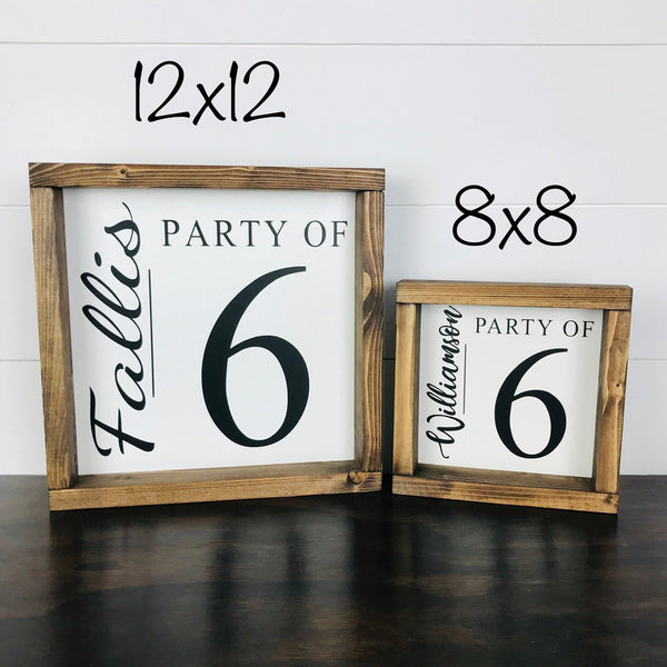 Party of Family Sign Est Date | Custom Family Name Sign | Family Number Sign | Personalized Housewarming Gift | Last Name Sign | Shelf Sign