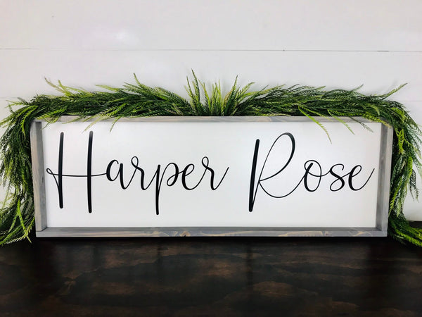 Nursery Name Sign, Over Crib Nursery Decor, Baby Shower Gift, Girl Nursery Name Sign, Boy Name Sign, Wood Nursery Sign, Farmhouse Sign