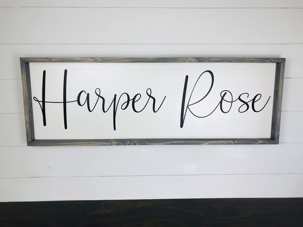 Nursery Name Sign, Over Crib Nursery Decor, Baby Shower Gift, Girl Nursery Name Sign, Boy Name Sign, Wood Nursery Sign, Farmhouse Sign