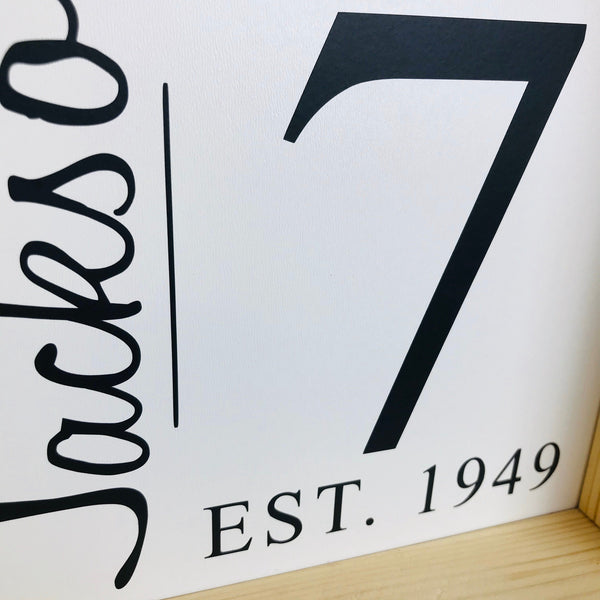 Party of Family Sign Est Date | Custom Family Name Sign | Family Number Sign | Personalized Housewarming Gift | Last Name Sign | Shelf Sign
