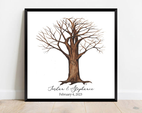 Wedding Guest Book Alternative, Fingerprint Tree, Framed Personalized Wedding Sign, Custom Guestbook, Wedding Guest Sign In, Wedding Print