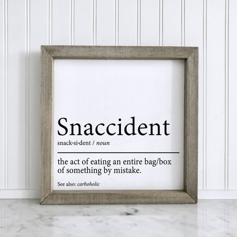 Snaccident Definition, Snaccident, Funny Kitchen Sign, Definition Print, Carb Lover, Snack Lover Gift, Funny Framed Signs, Funny Definition