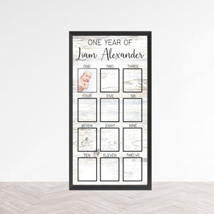 One Year of Birthday Photo Sign, Photo Memory Board, First Year Baby Frame, My First Year Picture Board, 12 Months of Baby Pictures