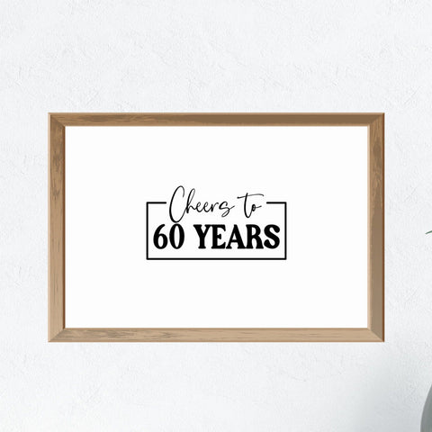Cheers to 60 Years Guest Book Sign, Milestone Birthday Sign, Guestbook Alternative Sign, Signuature Print